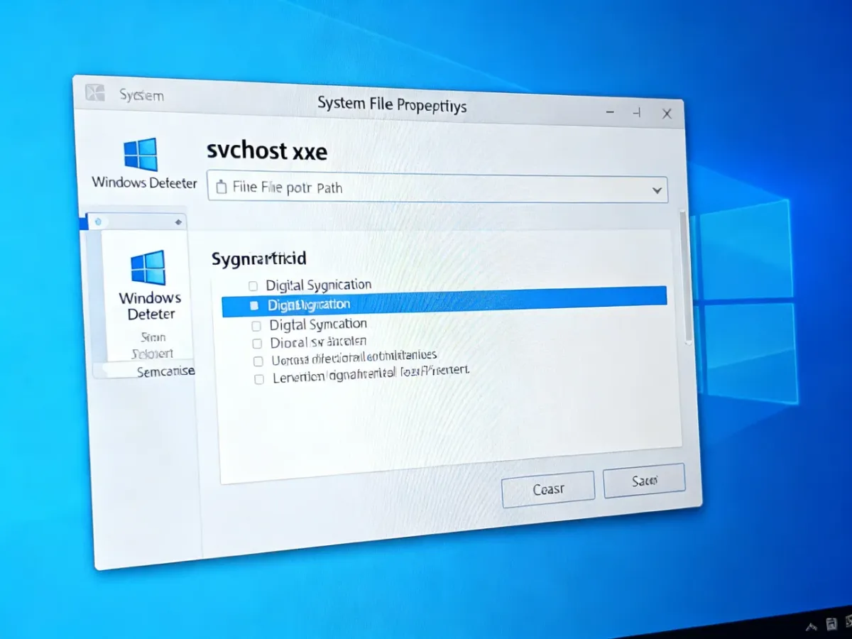 Weryfikacja lokalizacji i podpisu cyfrowego pliku svchost.exe