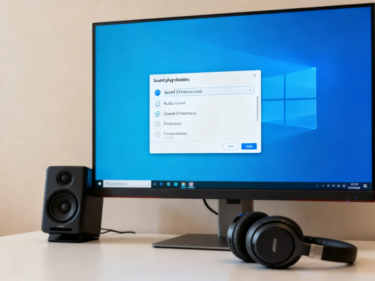 Ustawienia dźwięku systemu Windows z wyłączonymi efektami audio