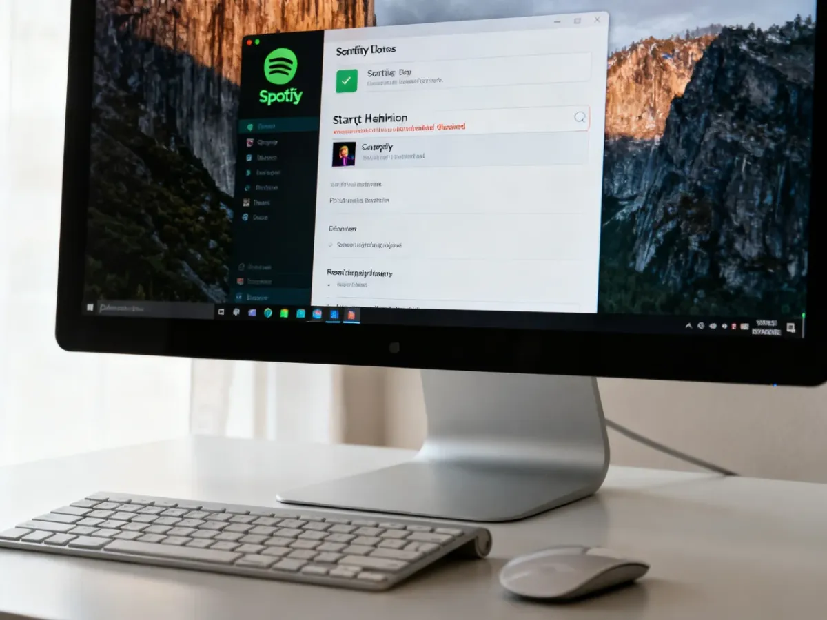 Ustawienia Spotify z wyłączoną opcją automatycznego uruchamiania