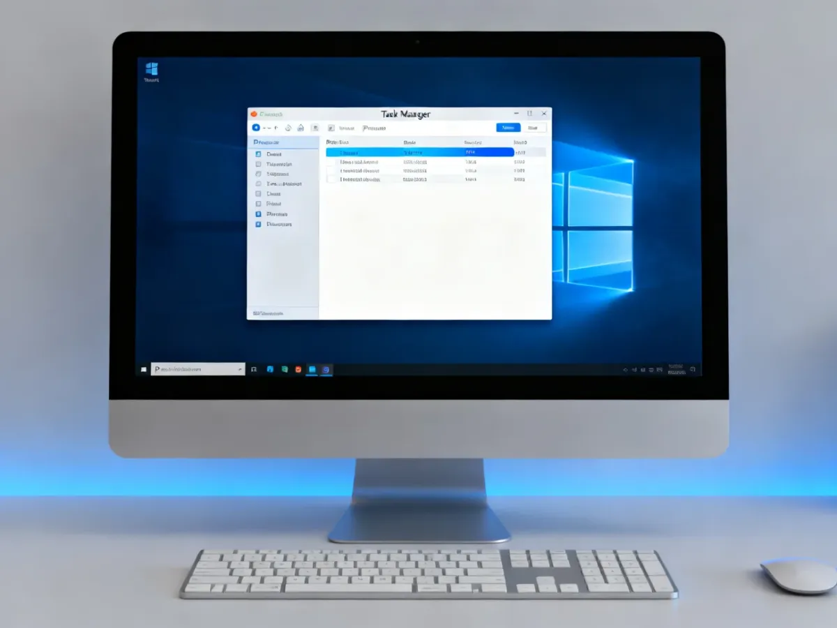 Menedżer zadań Windows monitorujący użycie dysku przez proces systemowy