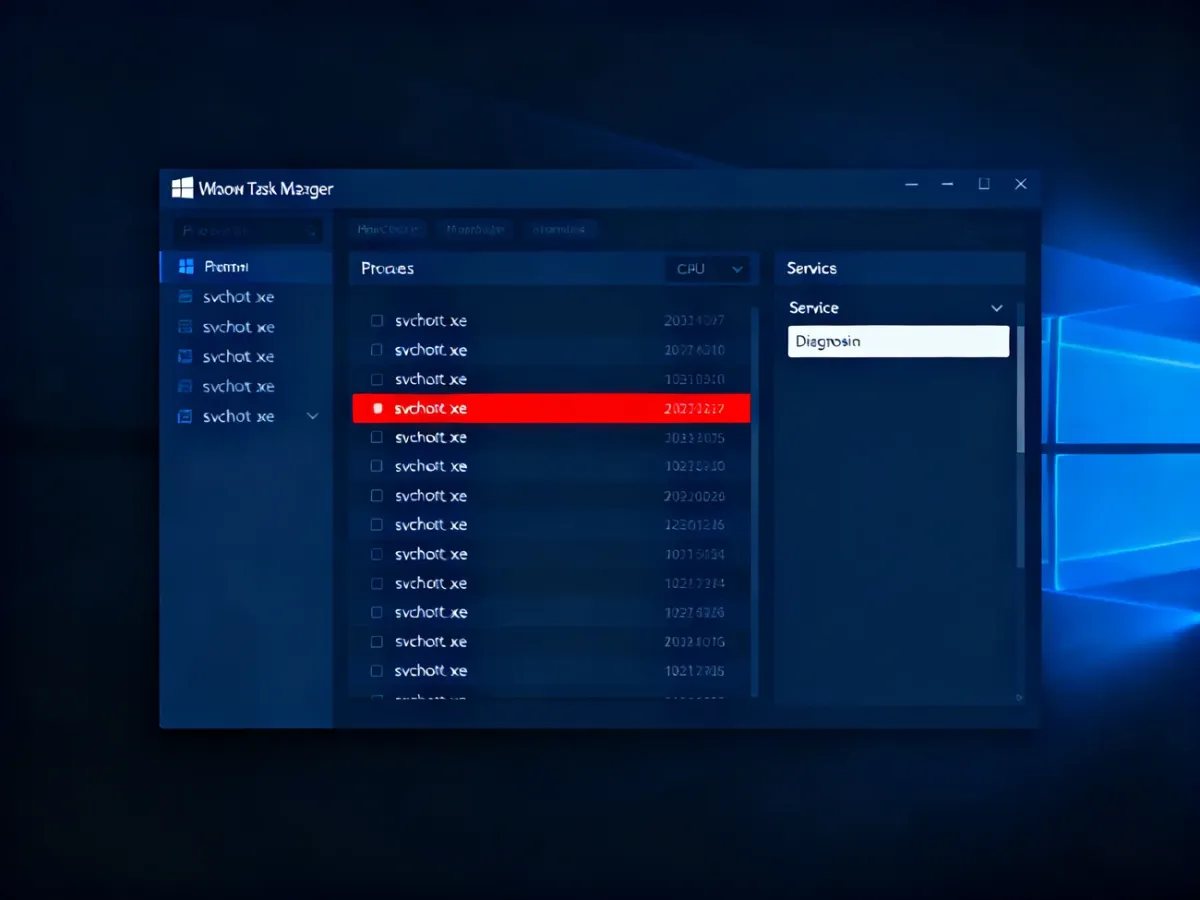 Diagnozowanie usługi obciążającej proces svchost.exe w Menedżerze zadań